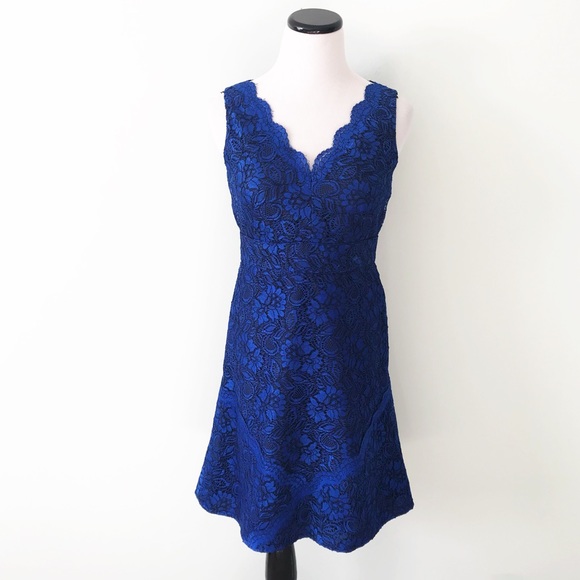 calvin klein blue lace dress